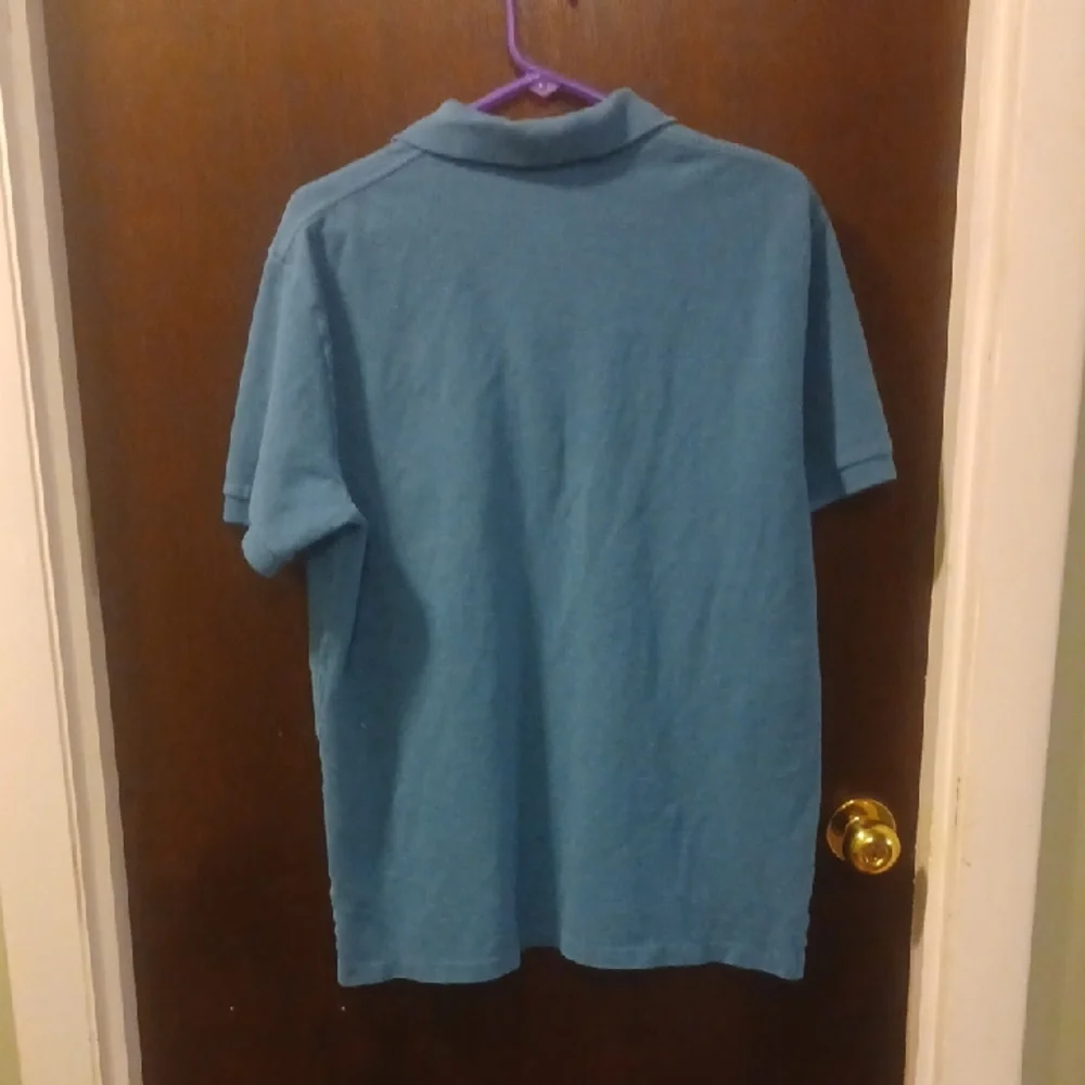 Ralph Lauren Polo Short-Sleeve Polo in Teal Blue with Orange Pony. Size Large